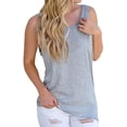 thumbnail image 1 of Mujeres verano moda Color sólido Sexy Casual espalda descubierta cuello redondo suelto sin mangas camisetas sin mangas pulóver Pompotops lopia993834, 1 of 7