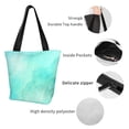 thumbnail image 4 of Fotbe Cyan Mint Marble Bolsa de Playa con Estampado, Bolsa de Hombro, Bolsa de Mano Espaciosa, Bolsa de Viaje Ligera, Bolsa de Compras Versátil, 4 of 6