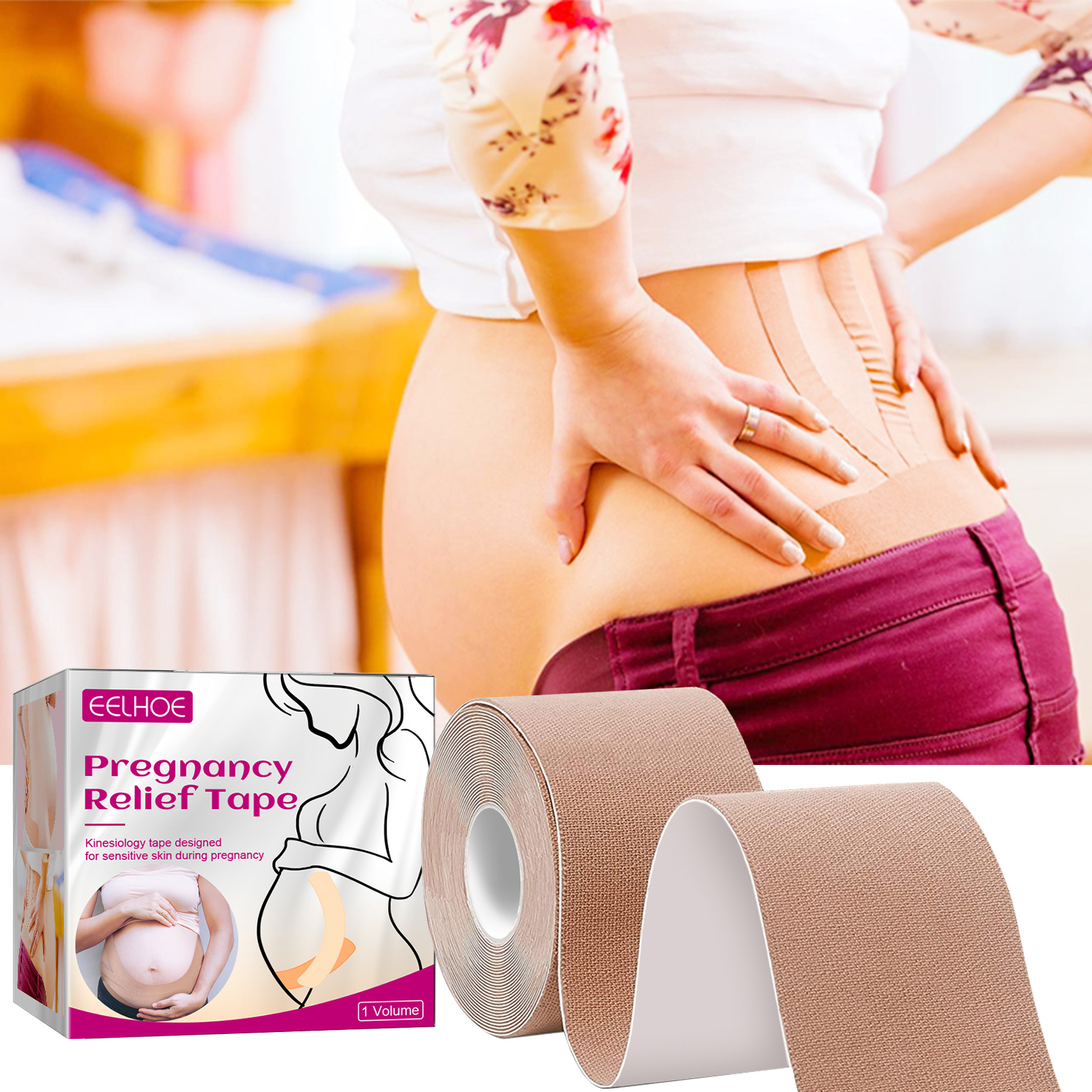 Ceinture Maternité Réglable Douleurs Dos Bassin Respirante Ceinture De Grossesse Maintien Ventre - Soutien Lombaire Réglable 80-150cm Doux Et Respirant Bande Abdominale Maternité