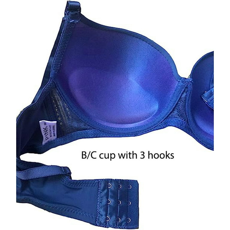 6 Packs Pushup Underwired Gentle Push Up Bra B and C Cup 34C (6687DAMA) 