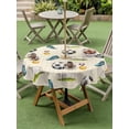 thumbnail image 4 of Outdoor Tablecloth with Umbrella Hole for Patio/Picnic/Party/Camping, Football Waterproof Table Cloth Round Cover Washable, Gold Medal Soccer Sports Beige (Dia 60"), 4 of 8