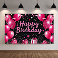 thumbnail image 5 of Pink Balloons Heart Shaped Party Backdrop Banner Happy Birthday Celebration Decorations Party Supplies Photography Props Birthday Party Decors, 5 of 7