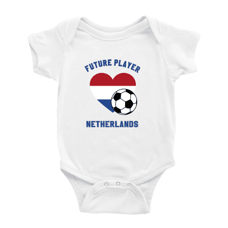 

Future Soccer Player Netherlands Soccer Fan Boy Girl Bodysuits (White 3-6 Months)