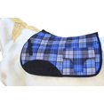 thumbnail image 2 of Horse English All-Purpose Neoprene Shock Absorbing Blue Plaid Saddle Pad 72TS29RB, 2 of 5