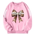 thumbnail image 1 of Girls Sequin Bow Rugby Print Casual Sweatshirt Clothes, 1 of 6