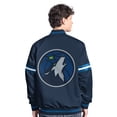 thumbnail image 2 of Men's Starter Navy/Blue Minnesota Timberwolves Scout Full Snap Varsity Jacket, 2 of 2