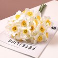 thumbnail image 2 of 15.35'' White Artificial Daffodils Flowers - Faux Narcissus Plants Silk Daffodils Flowers with Stems Flower Arrangement for Party Wedding Office Store Home Decor, 2 of 8