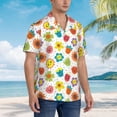 thumbnail image 3 of Susaid Cartoon Flowers Print Hawaiian Shirts for Men Women,Hawaiian Summer Short-Sleeve Casual Relaxed-Fit Button-Down,X-Large, 3 of 7