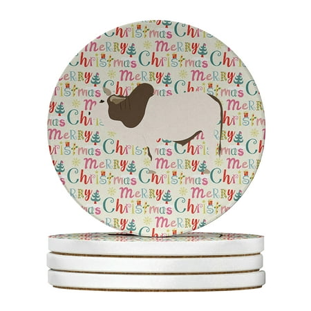 

Malvi Cow Christmas Large Sandstone Coasters Pack of 4 4 in x 4 in