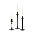 thumbnail image 5 of Kate and Laurel Lahari Vintage Three-Piece Taper Candle Holder Set, Set of 3, Black, Cast Aluminum Metal Candlestick Holders for Dining Table or Fireplace Mantel Display, 5 of 9