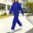 thumbnail image 5 of Kids Girls' 2-Piece Tracksuit Set Half Zip Pullover Sweatshirt and Jogger Sweatpants Long Sleeve Activewear Casual Lounge Wear for Sports Running Play, 5 of 7