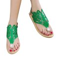 thumbnail image 5 of KBODIU Women's Hollow Sandals Summer Beach Flip-Flops Women Flat Slippers Green 40, 5 of 5