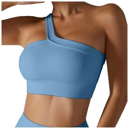 Toimothcn Women s Brassiere Backless Sports Bra One Shoulder Sexy Padded Bustier Push Up Slim Fit Lightweight Breathable Gym Yoga Brassiere Comfy Womens Bras