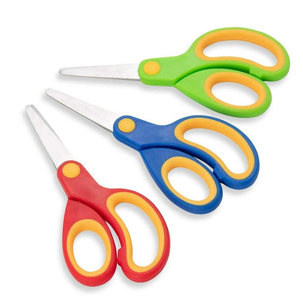 24 Pack Blunt Tip Scissors Bulk for Kids, School Classroom Child Crafts