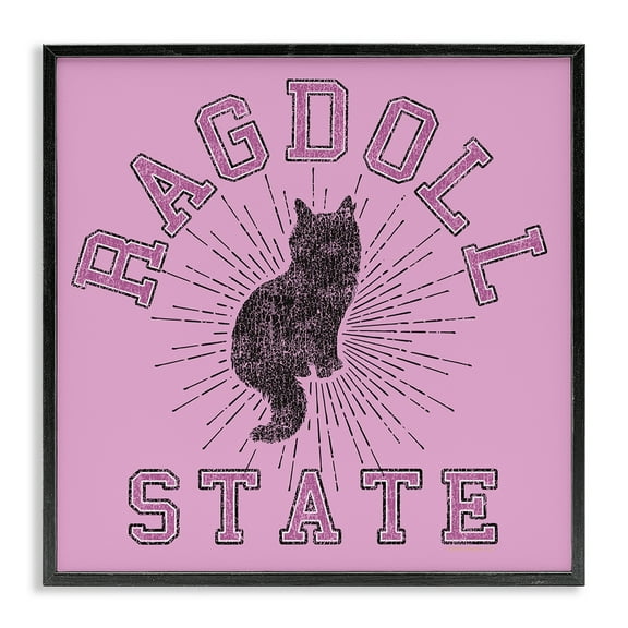 Stupell Industries Ragdoll Cat State Animals Painting Black Framed Art Print Wall Art, 12 x 12