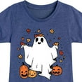 thumbnail image 3 of Instant Message - Fall - Ghost Play In Leaves Too - Toddler & Youth Girls Short Sleeve Graphic T-Shirt, 3 of 6