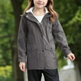 thumbnail image 5 of YunPes Fleece Lined Raincoat for Girls Solid Hooded Zipper Button Down Windproof Warm Jacket with Toddler Girls Winter Coat, 5 of 8