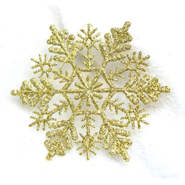Juego de 24 adornos navideños de copos de nieve con purpurina. Zhivalor ZYY-1887