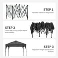 thumbnail image 4 of Ainfox 8'x8' Pop Up Canopy Tent, Easy-Setup Gazebo, Outdoor Canopy with 3 Adjustable Heights for Events, Parties, Camping, Black, 4 of 8