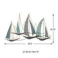 thumbnail image 3 of Joveco Metal Sailboat Wall Decor, 3D Nautical Ship Wall Sculptures,Handmade Coastal Beach Sailboat Wall Art Decor School Home Hotel Living Room Bedroom, 3 of 7