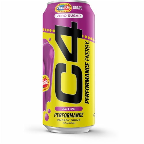 C4 Performance Zero Sugar Energy Drink - Grape Popsicle - 16 oz- Pack of 2