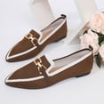 thumbnail image 5 of Bkhluea Women Knit Metal Buckle Ballet Flats Slip On Comfortable Footwear For Office Work Party Daily Casual Use, 5 of 7