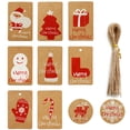thumbnail image 3 of Coofit Christmas Gift Tags Set Cute Kraft Paper Hanging Tags Craft Labels with String, 3 of 4