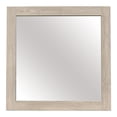 thumbnail image 3 of Transitional Style Square Mirror with Wooden Frame, Brown, 3 of 4