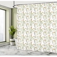 thumbnail image 4 of Ambesonne Spring Shower Curtain, Butterflies and Plants Art, 69"Wx84"L, Pale Green Dark Orange, 4 of 4
