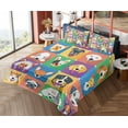 thumbnail image 4 of Ambesonne Dog Fitted & Top Sheet Set with Shams, Terrier Labrador Breed Pets, Purple Green, 4 of 5