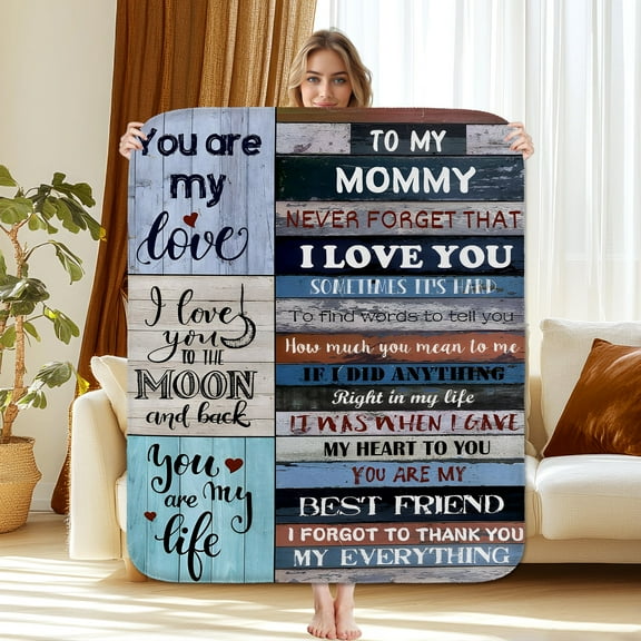 Gifts for Mom Blanket, Mother Gift Throw Blanket, Mother's Day, Christmas, Birthday Presents for Mommy, Soft Flannel & Sherpa Throw Blanket, 30"x40"