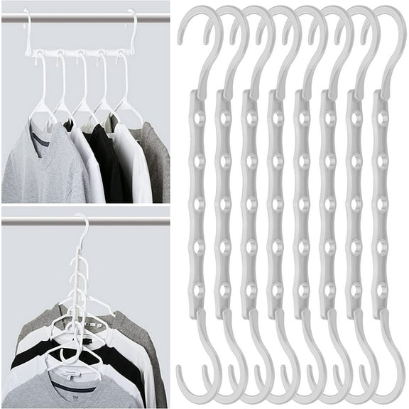 Mr. Pen- Space Saving Hangers for Clothes, 8 Pack, White Space Saver Hangers