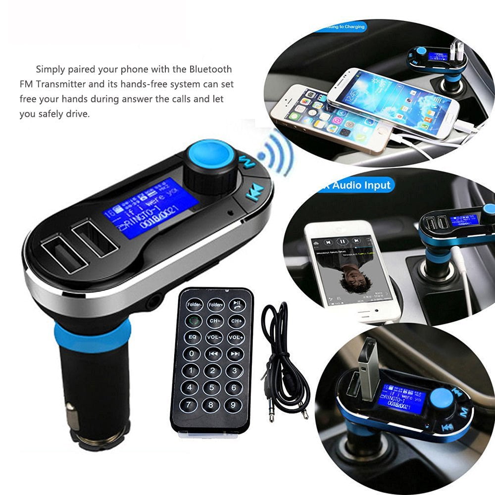 Bluetooth Wireless Car Kit FM Transmitter Radio MP3 Music Player Dual USB Port 