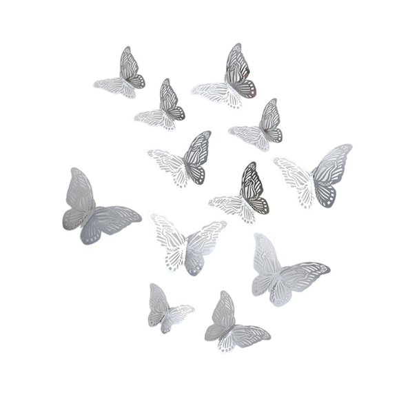 Naiovety 12 piezas 3D hueco papel pared pegatina lindo Animal cocina dormitorio decoración calcomanía conjunto Festival boda decorativo Type1 NO1