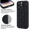thumbnail image 4 of Compatible with iPhone 14 Pro Case with Camera Lens Protector, Cute 3D Plaid Design iPhone 14 Pro Phone Case for Women Girls, Soft TPU Shockproof Protective Cover 14 Pro Black, 4 of 7