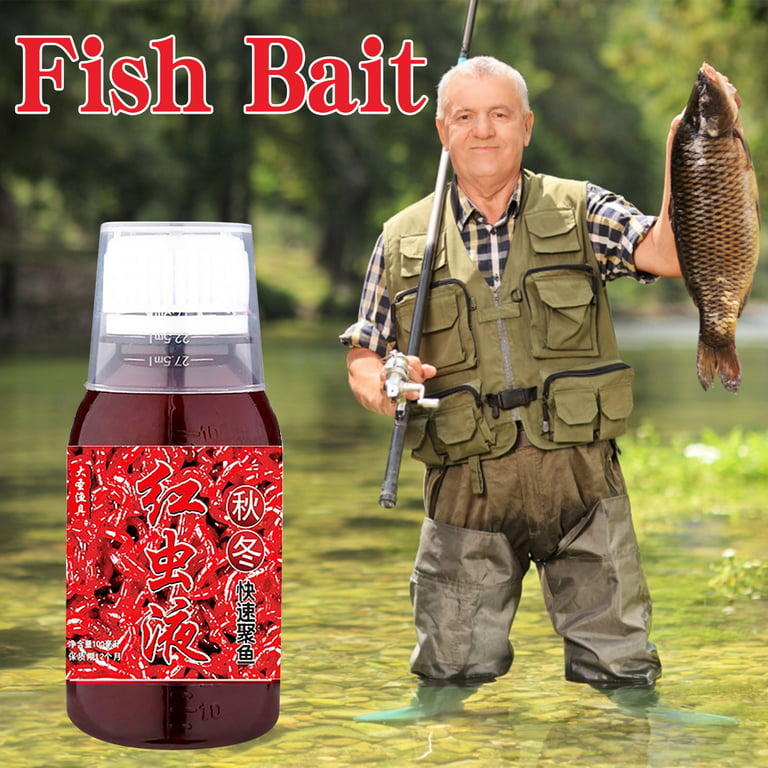 SDJMa Bait Fish Additive, 100ml Red Worm Concentrate Liquid, Fishing Baits,  High Concentration Fishing Lures, Fish Bait Attraction Enhancer for Trout