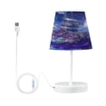 thumbnail image 2 of BZSMCE Table Lamp Creative Purple Crystal Boat Painting Simple Pattern Night Light, 2 of 8
