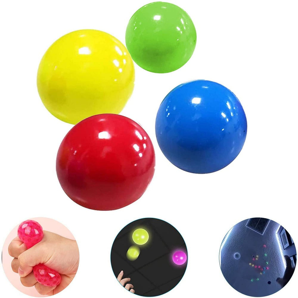 5 Pcs Luminescent Stress Relief Balls Sticky Balls Fun Toys for Adults and Children Easter Decompression Toys Balls Non-Toxic Stick to The Wall and Slowly Fall Off 