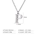 thumbnail image 1 of Fishhook Collar con inicial del alfabeto para mujer y hombre, joyería de tendencia de acero inoxidable, cristal de lujo, circón, regalo para pareja familiar, 1 of 4