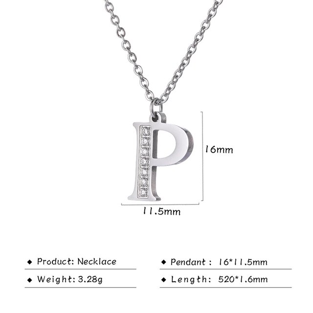 Fishhook Collar con inicial del alfabeto para mujer y hombre, joyería de tendencia de acero inoxidable, cristal de lujo, circón, regalo para pareja familiar