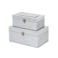 thumbnail image 4 of Contemporary Home Living Handcrafted Mirrored Keepsake Boxes - 11.5" - Silver - Set of 2, 4 of 7