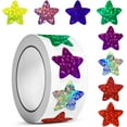 thumbnail image 1 of ZOUSSIQI Sparkly Foil Small Star Stickers 500Pcs Multicolor Star Stickers 1" Diameter for Kids Reward, Arts and Crafts and Homeschool Teacher Supplies Planner and School Classroom CA919-93933, 1 of 7