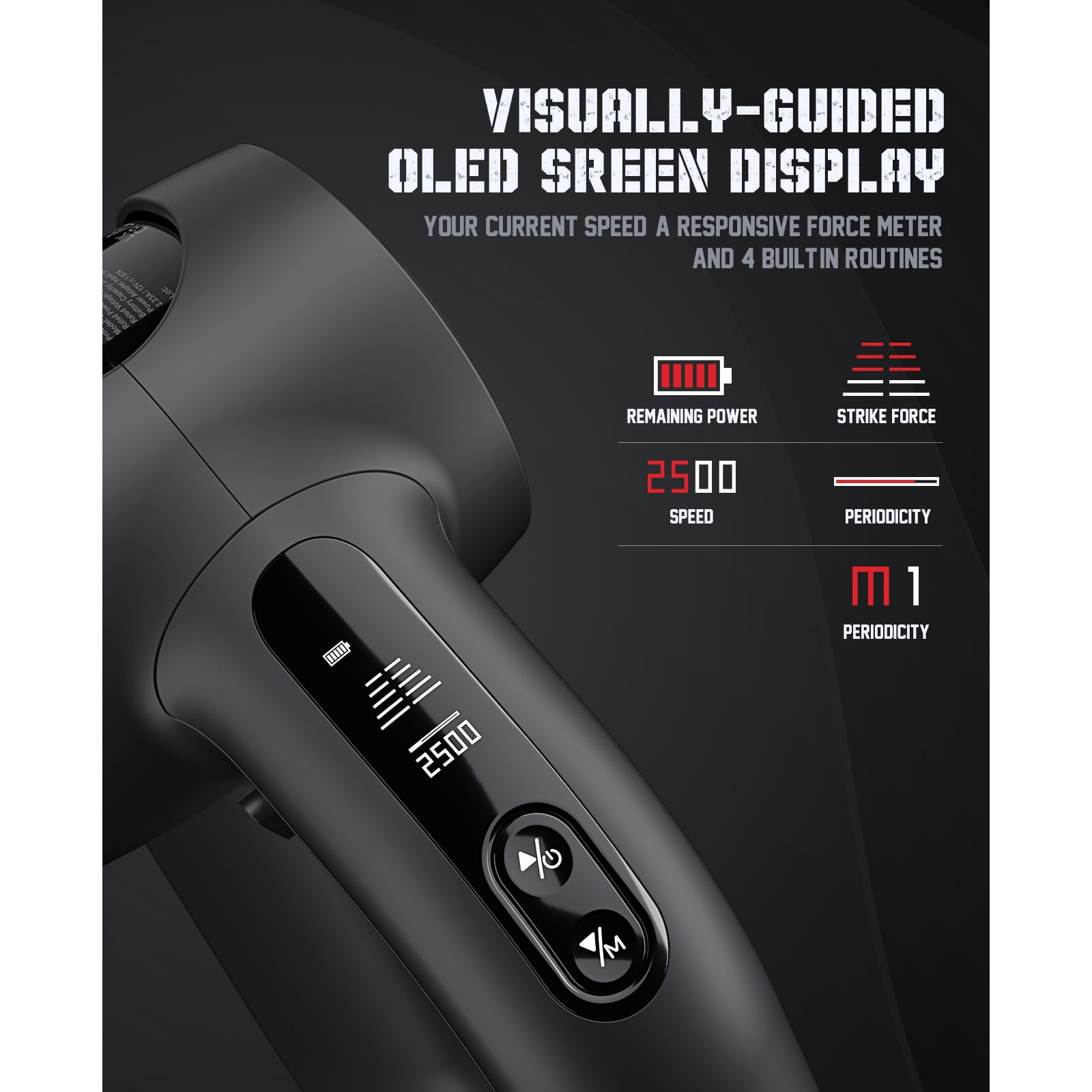 Multi-grip S6 Pro Massage Gun Deep Tissue Percussion with 16mm Amplitude Pain Relief, Faster Charging Professional Muscle Massager Gun for Athletes,Handheld Massagers for Muscles,  OLED 7 Attachments