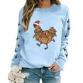 thumbnail image 4 of Womens Oversized Hoodies Sweatshirts Funny Graphic Chicken Printed Long Sleeve Crewneck Slim Fashion Outfits, 4 of 5
