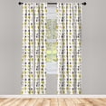 thumbnail image 3 of Ambesonne Cactus Curtains, Botanical Little Triangles, Pair of 28"x95", Multicolor, 3 of 5