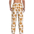 thumbnail image 3 of Uemuo Yellow Biscuit Pattern Men's Wide Leg Palazzo Lounge Pants with Pockets Light Weight Loose Comfy Casual Pajama Pants-Medium, 3 of 9