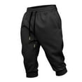 thumbnail image 4 of RYDCOT Men's Fashion Solid Color Casual Shorts Jogger Capri Pants Short Pants with Pockets Black L(L), 4 of 5