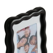 Mainstays 5 x 7 Black Wavy Tabletop Picture Frame, Fits 3.5 x 5 Photo with Mat