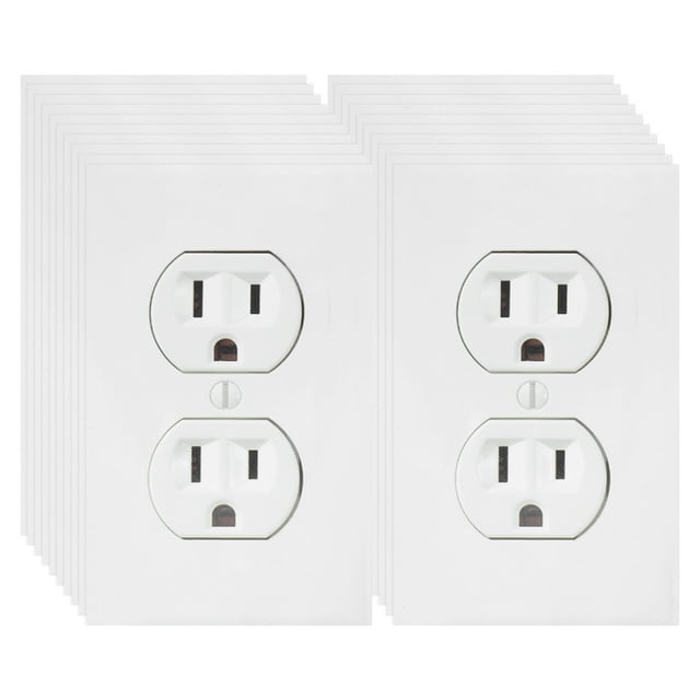 SHISUYAN Fake Electrical Outlet Stickers for Decor Durable Vinyl White Creative Design for Office and Home