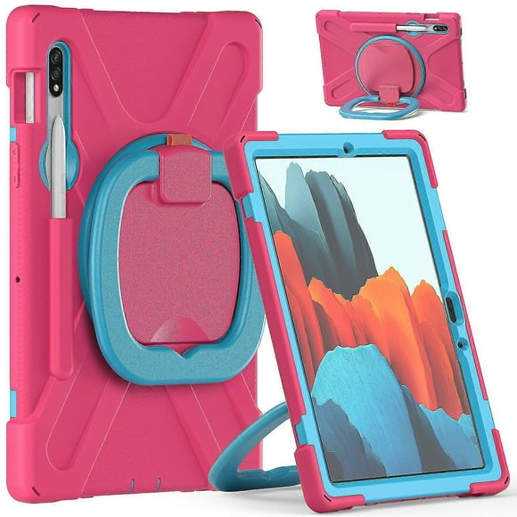 Colorful Case For Samsung Tab S7 11 Inch T870 With Pen Holder, Big Adjustable Ring Stand, Shock Protection Cover
